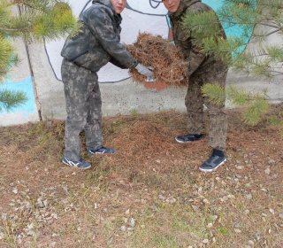 Благодарность друзьям за уборку территории