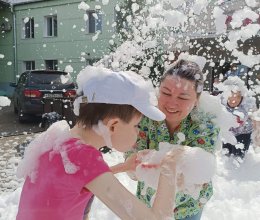 В облаке пены!